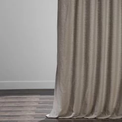Taupe Grey Grommet Textured Cotton Bark Weave Curtain 9 Taupe Grey Grommet Textured Cotton Bark Weave Curtain -Chic Curtains Shop BWLK 1855 GR 49115 2