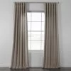 Taupe Grey Textured Cotton Bark Weave Curtain -Chic Curtains Shop BWLK 1855 49103