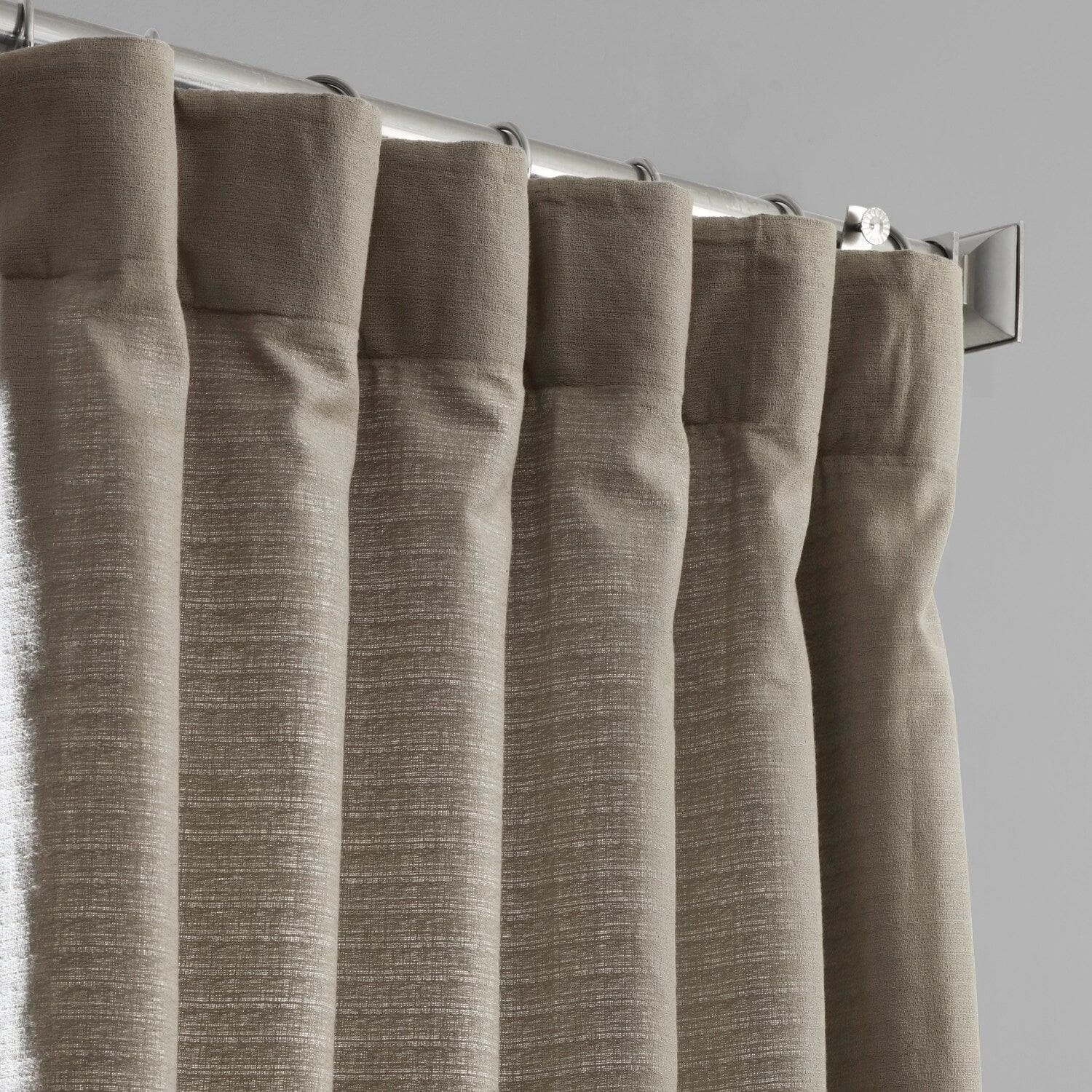 Taupe Grey Textured Cotton Bark Weave Curtain 4 Taupe Grey Textured Cotton Bark Weave Curtain - Image 2