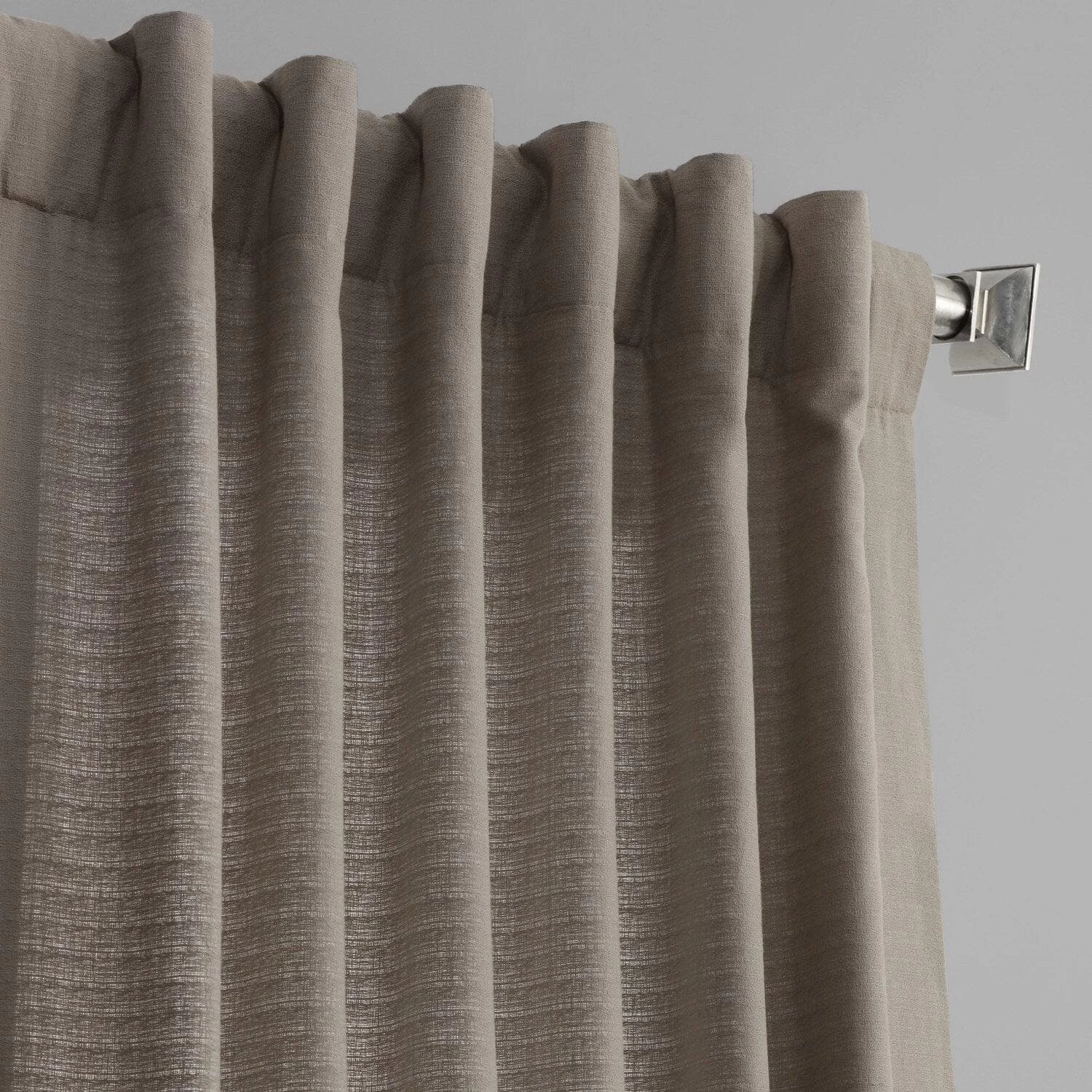 Taupe Grey Textured Cotton Bark Weave Curtain 5 Taupe Grey Textured Cotton Bark Weave Curtain - Image 3