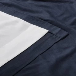 Elegant Navy Grommet Textured Cotton Bark Weave Curtain -Chic Curtains Shop BWLK 1857 GR 49117 3