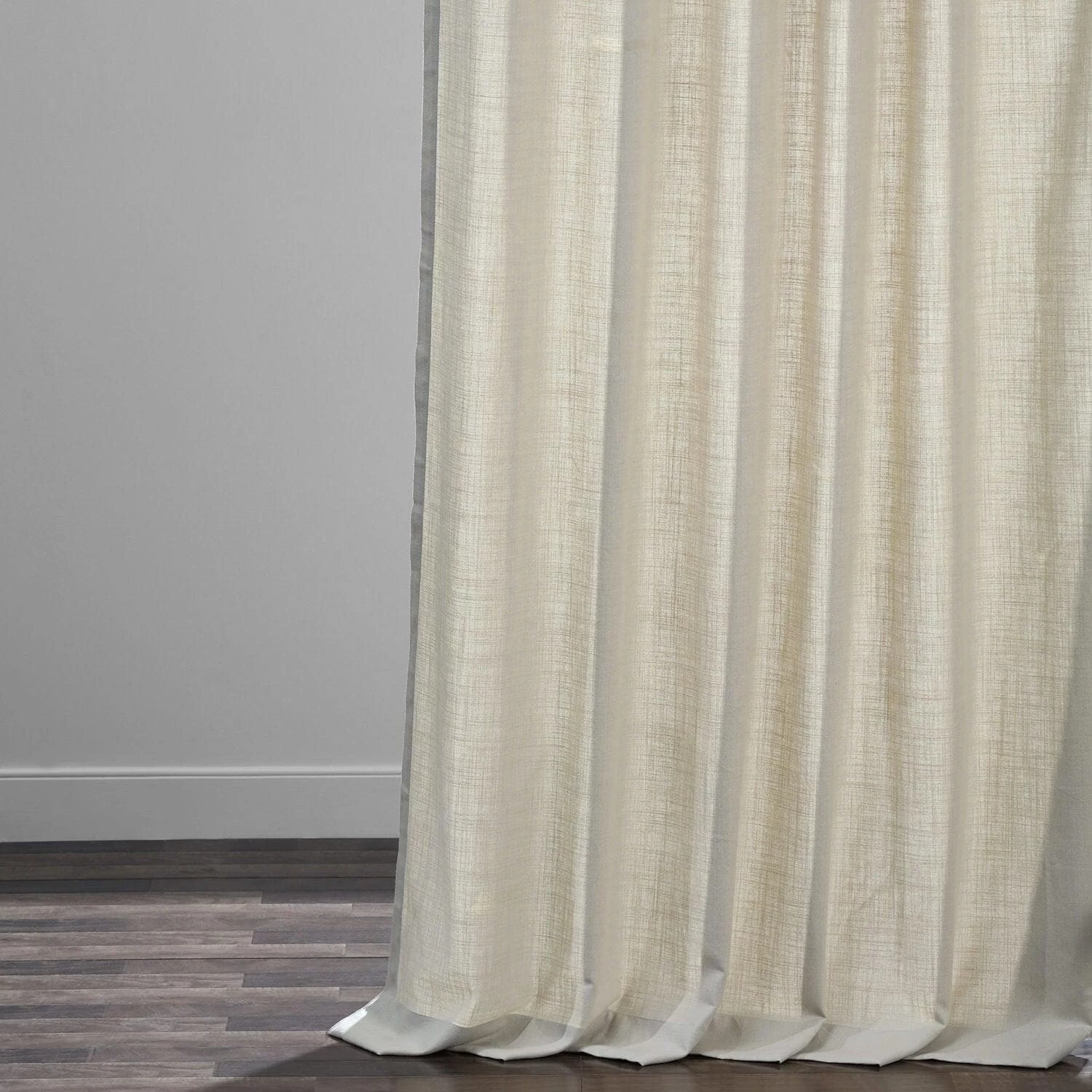 Light Beige Textured Cotton Linen Weave Curtain 8 Light Beige Textured Cotton Linen Weave Curtain - Image 6