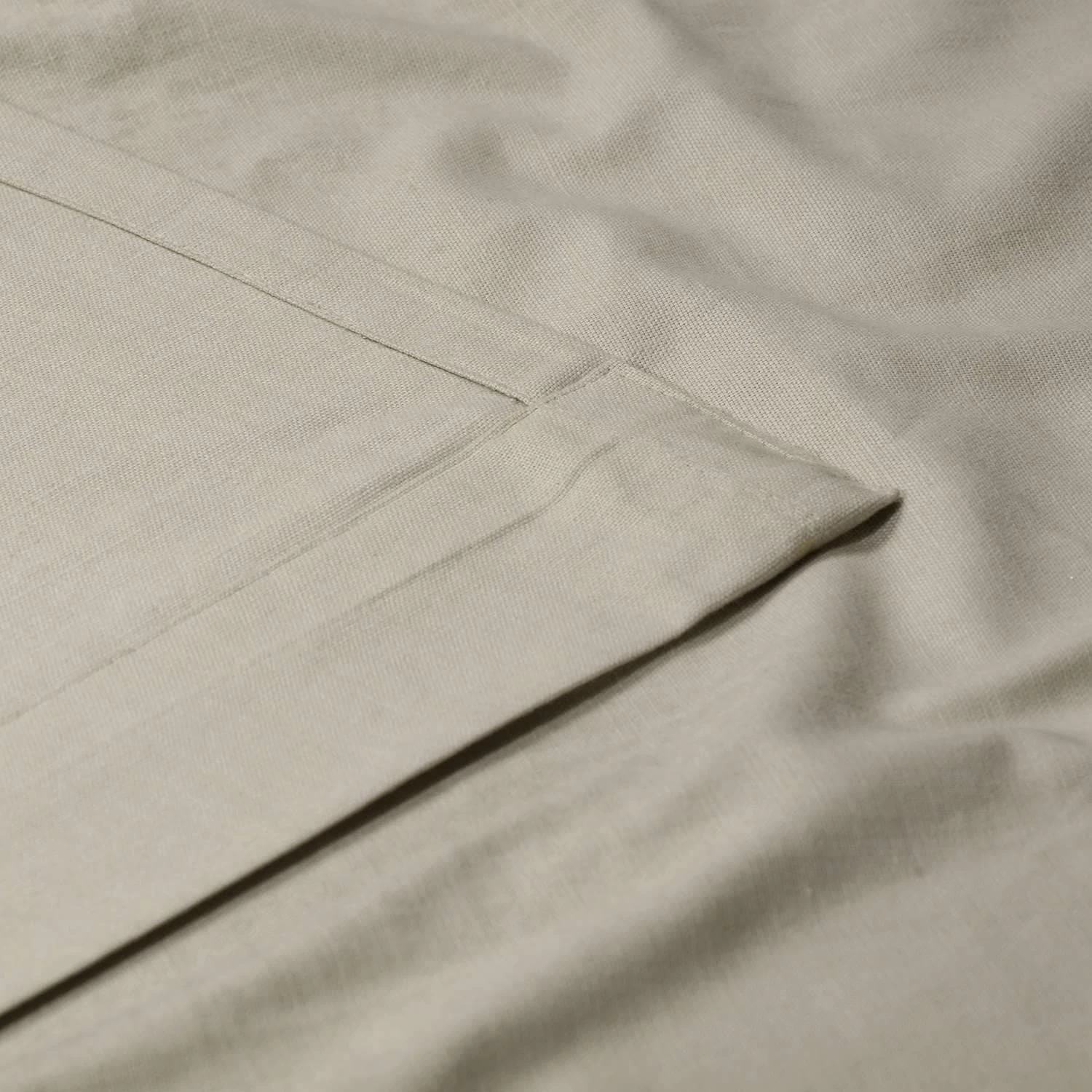 Light Beige Textured Cotton Linen Weave Curtain 7 Light Beige Textured Cotton Linen Weave Curtain - Image 5