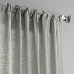 Mist Grey Textured Cotton Linen Weave Curtain -Chic Curtains Shop CCLK 1805A 49051 2