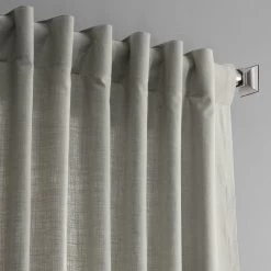 Mist Grey Textured Cotton Linen Weave Curtain -Chic Curtains Shop CCLK 1805A 49051 3