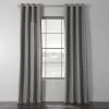 Graphite Grey Grommet Textured Cotton Linen Weave Curtain -Chic Curtains Shop CCLK 1806A GR 49060