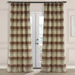 Mallur Ruby Plaid Silk Curtain