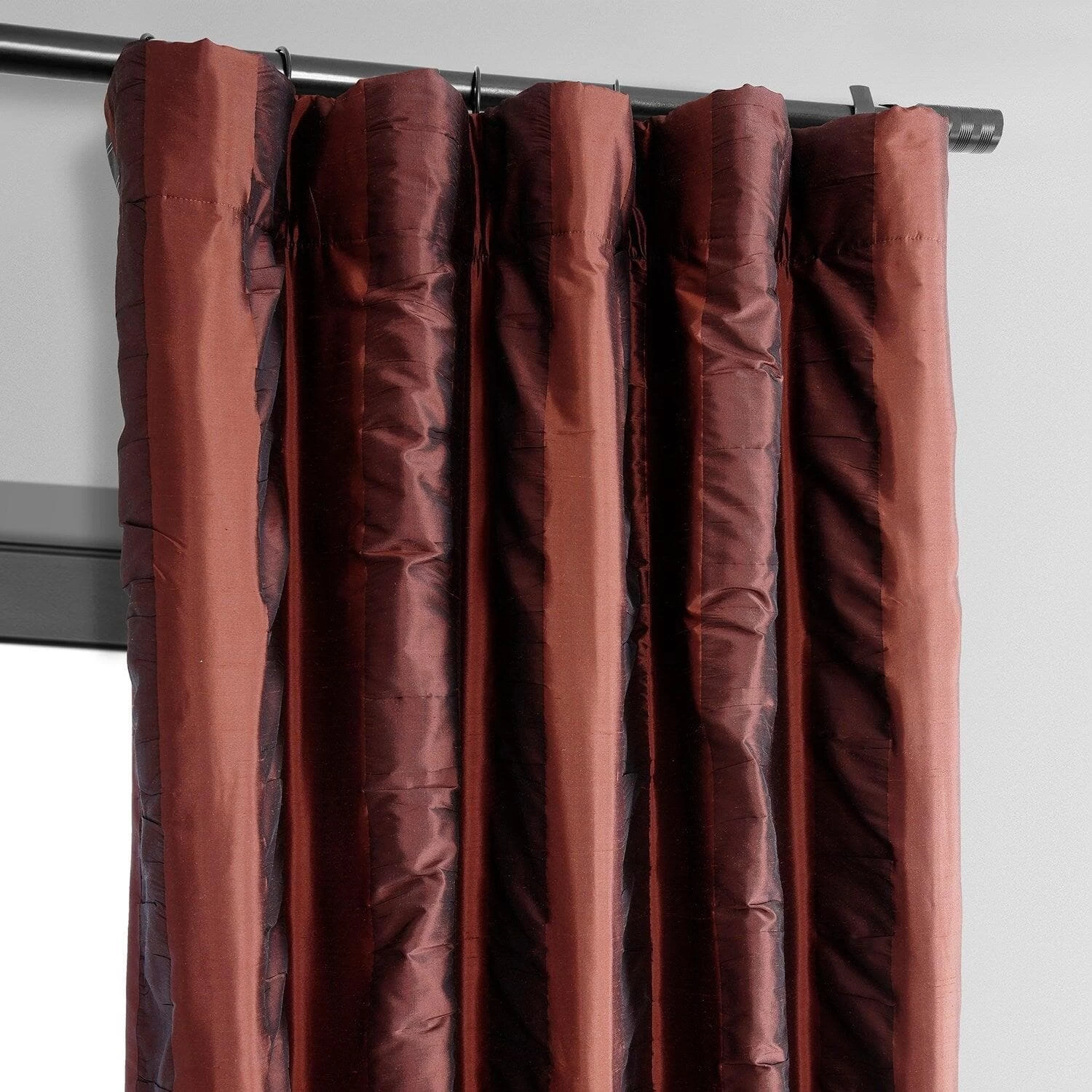 Saltaana Red Striped Silk Curtain 4 Saltaana Red Striped Silk Curtain - Image 2