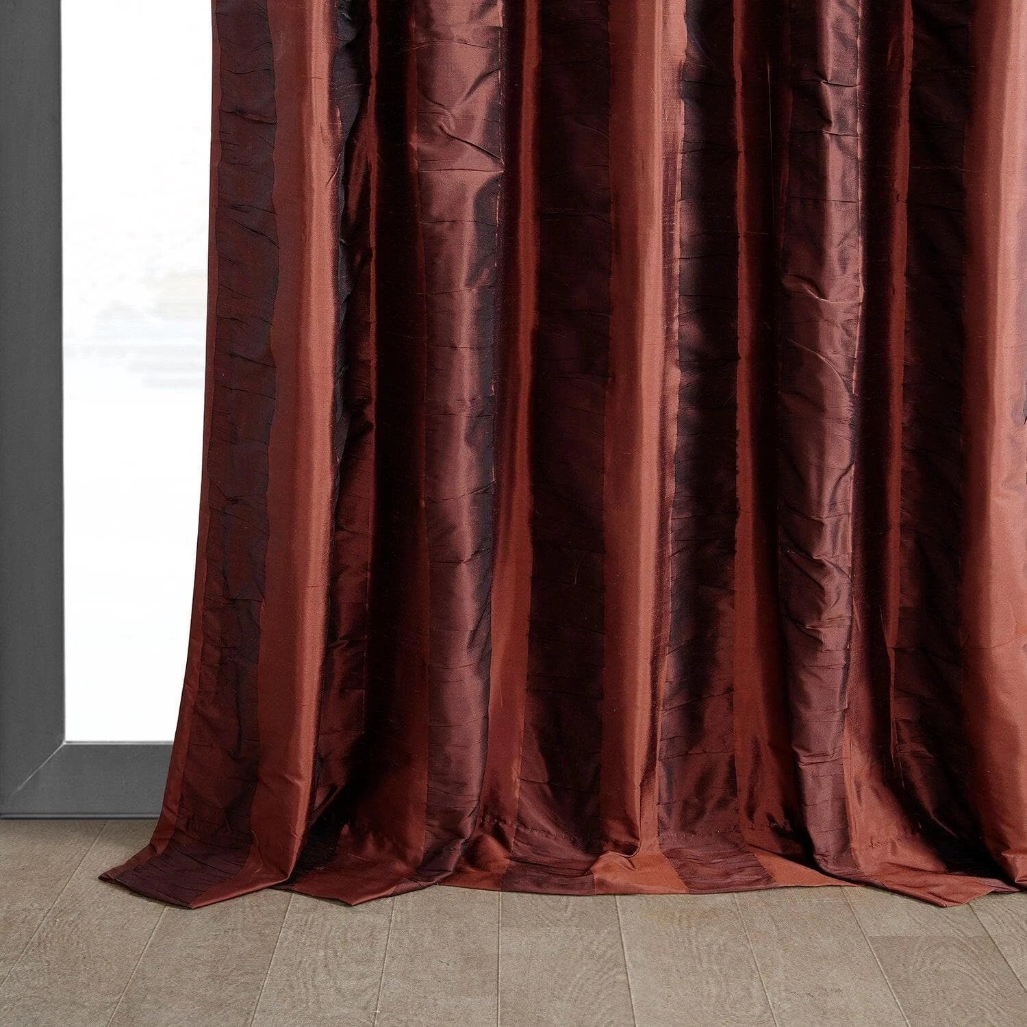 Saltaana Red Striped Silk Curtain 7 Saltaana Red Striped Silk Curtain - Image 5