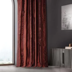 Saltaana Red Striped Silk Curtain 13 Saltaana Red Striped Silk Curtain -Chic Curtains Shop DS MRJSTK5006 98114 5