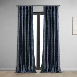 Reevan Blue Striped Silk Curtain