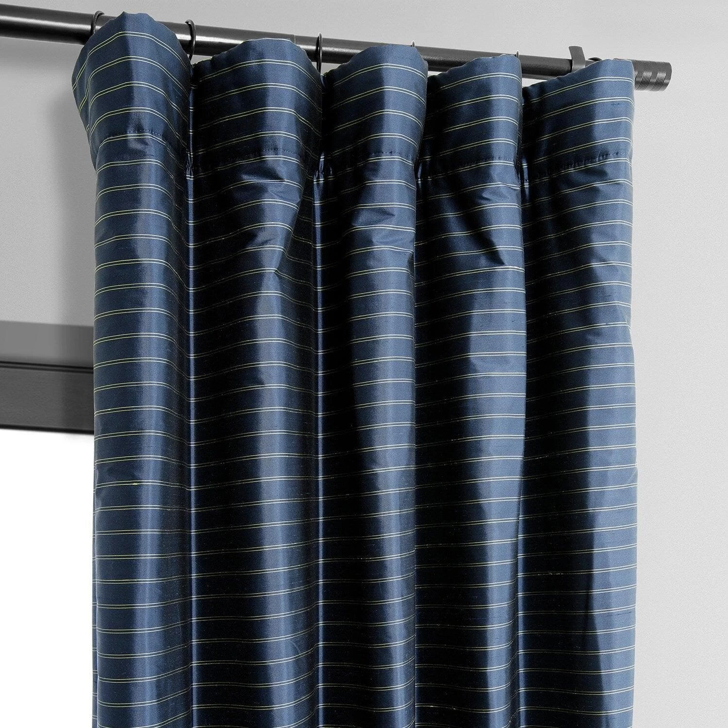 Reevan Blue Striped Silk Curtain 4 Reevan Blue Striped Silk Curtain - Image 2