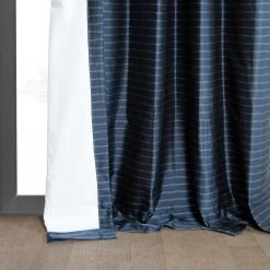 Reevan Blue Striped Silk Curtain 11 Reevan Blue Striped Silk Curtain -Chic Curtains Shop DS MRJSTK5020 98117 4