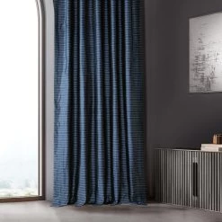 Reevan Blue Striped Silk Curtain 13 Reevan Blue Striped Silk Curtain -Chic Curtains Shop DS MRJSTK5020 98117 5