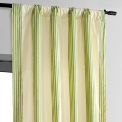 Aamani Green Yellow Striped Silk Curtain 10 Aamani Green Yellow Striped Silk Curtain -Chic Curtains Shop DS MRJSTK5041 98122 2
