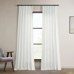 Prime White French Pleat Dune Textured Cotton Curtain