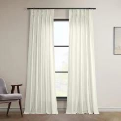 Supreme Cream French Pleat Dune Textured Cotton Curtain