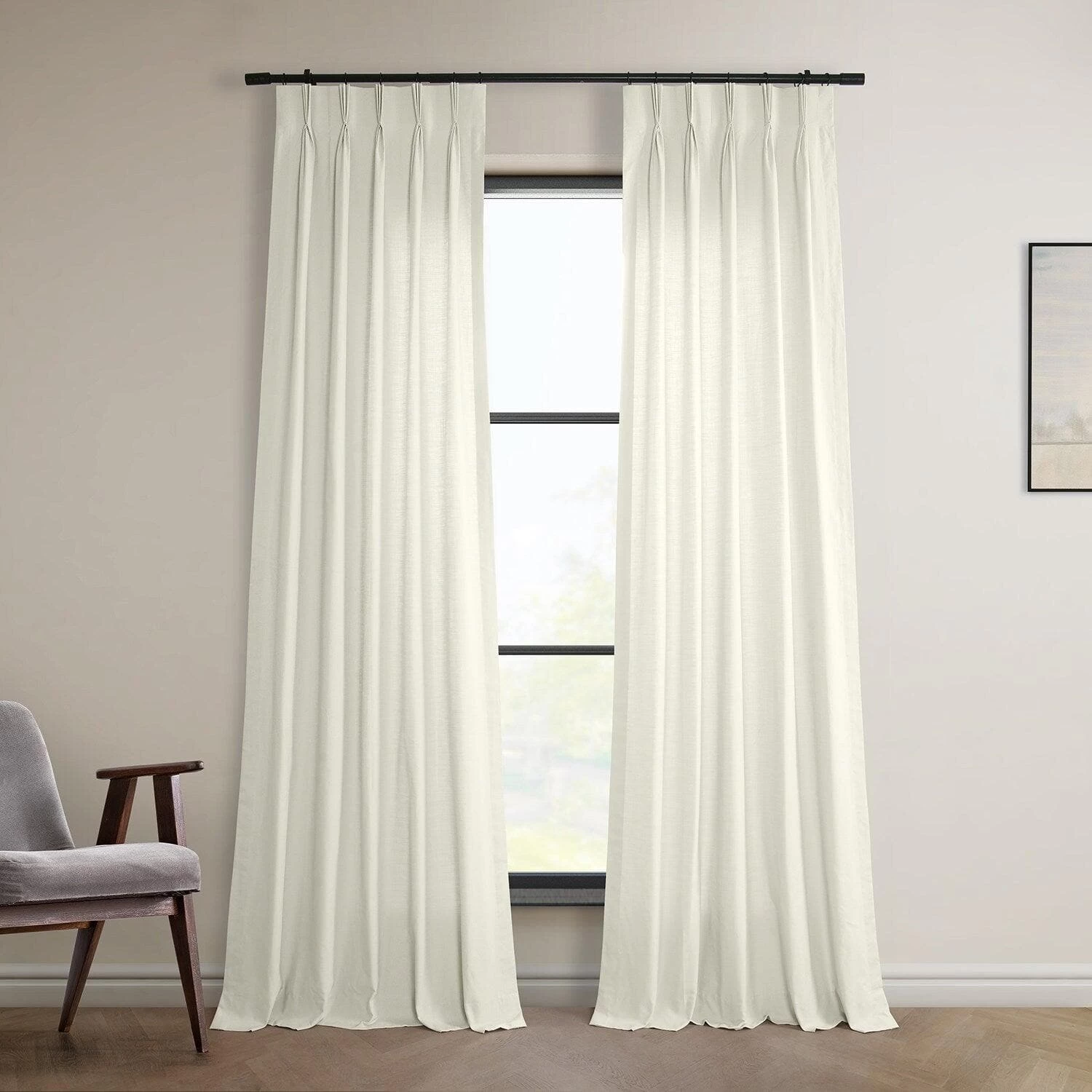 Supreme Cream French Pleat Dune Textured Cotton Curtain 3 Supreme Cream French Pleat Dune Textured Cotton Curtain