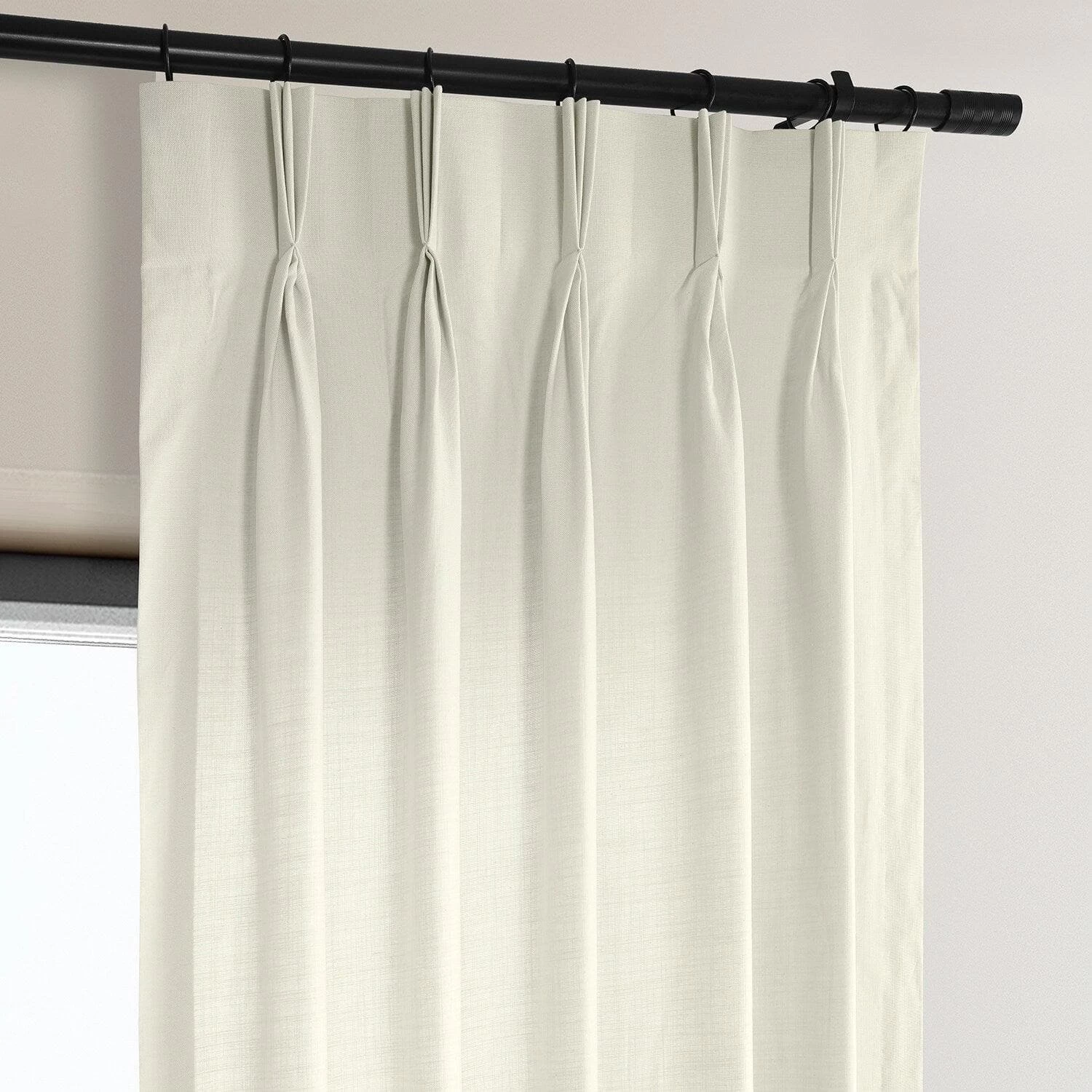 Supreme Cream French Pleat Dune Textured Cotton Curtain 4 Supreme Cream French Pleat Dune Textured Cotton Curtain - Image 2