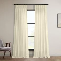 Fable Beige French Pleat Dune Textured Cotton Curtain
