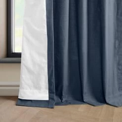 Noble Navy French Pleat Dune Textured Cotton Curtain -Chic Curtains Shop DTCC 20804 FP 98282 4