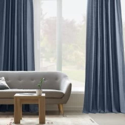 Noble Navy French Pleat Dune Textured Cotton Curtain -Chic Curtains Shop DTCC 20804 FP 98282 5