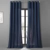 Noble Navy Grommet Dune Textured Cotton Curtain Pair (2 Panels) -Chic Curtains Shop DTCC 20804 GR 74968 1