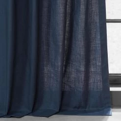 Noble Navy Grommet Dune Textured Cotton Curtain Pair (2 Panels) -Chic Curtains Shop DTCC 20804 GR 74968 3