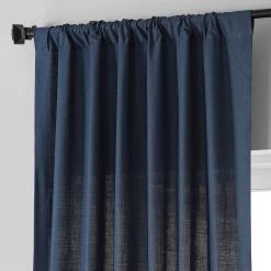 Noble Navy Dune Textured Cotton Curtain Pair (2 Panels) -Chic Curtains Shop DTCC 20804 74964 3