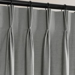 Dark Grey French Pleat Dune Textured Cotton Curtain -Chic Curtains Shop DTCC 21111 FP 98283 2