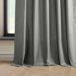 Dark Grey French Pleat Dune Textured Cotton Curtain -Chic Curtains Shop DTCC 21111 FP 98283 3