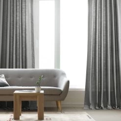 Dark Grey Dune Textured Cotton Curtain Pair (2 Panels) 13 Dark Grey Dune Textured Cotton Curtain Pair (2 Panels) -Chic Curtains Shop DTCC 21111 94409 5