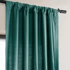 Dark Teal Dune Textured Cotton Curtain Pair (2 Panels) -Chic Curtains Shop DTCC 21113 94411 2