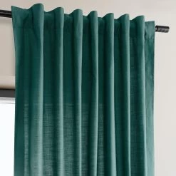 Dark Teal Dune Textured Cotton Curtain Pair (2 Panels) -Chic Curtains Shop DTCC 21113 94411 3