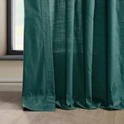 Dark Teal Dune Textured Cotton Curtain Pair (2 Panels) -Chic Curtains Shop DTCC 21113 94411 4