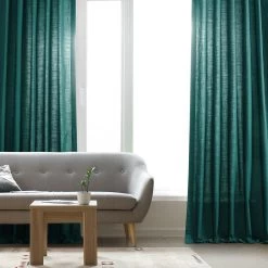 Dark Teal Dune Textured Cotton Curtain Pair (2 Panels) -Chic Curtains Shop DTCC 21113 94411 5