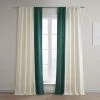 Cream & Dark Teal Green Bold Frame Bordered Dune Textured Cotton Curtain 2 Cream & Dark Teal Green Bold Frame Bordered Dune Textured Cotton Curtain -Chic Curtains Shop DTCC BB230301 front view