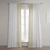 White & Beige Bold Frame Bordered Dune Textured Cotton Curtain -Chic Curtains Shop DTCC BB230304 front view