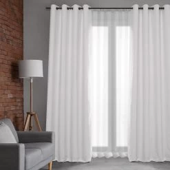 Prime White Grommet Dune Textured Cotton Hotel Blackout Curtain -Chic Curtains Shop DTCC BO20801 GR.8AX