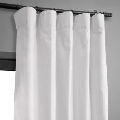 Prime White Dune Textured Cotton Hotel Blackout Curtain -Chic Curtains Shop DTCC BO20801.7B