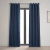 Noble Navy Grommet Dune Textured Cotton Hotel Blackout Curtain 2 Noble Navy Grommet Dune Textured Cotton Hotel Blackout Curtain -Chic Curtains Shop DTCC BO20804 GR.2A