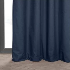 Noble Navy Grommet Dune Textured Cotton Hotel Blackout Curtain -Chic Curtains Shop DTCC BO20804 GR.2F