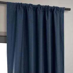Noble Navy Dune Textured Cotton Hotel Blackout Curtain -Chic Curtains Shop DTCC BO20804.1C