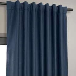 Noble Navy Dune Textured Cotton Hotel Blackout Curtain -Chic Curtains Shop DTCC BO20804.1D