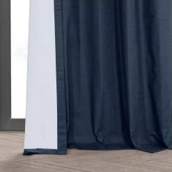 Noble Navy Dune Textured Cotton Hotel Blackout Curtain -Chic Curtains Shop DTCC BO20804.1H