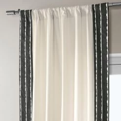 Sharkskin Black Bordered Cotton Curtain 11 Sharkskin Black Bordered Cotton Curtain -Chic Curtains Shop DTCC SB220601 pole pocket header 60a504a0 a730 4e20 bd17 37601e5ef7b0