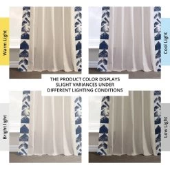 Triad Blue Bordered Cotton Curtain 13 Triad Blue Bordered Cotton Curtain -Chic Curtains Shop DTCC SB220602 angled front view