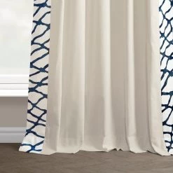 Ellis Blue Bordered Cotton Curtain -Chic Curtains Shop DTCC SB220604 floor break 94735ba0 536c 4351 aa9d 79e2f700dc6c