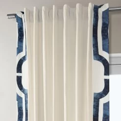 Mecca Blue Bordered Cotton Curtain -Chic Curtains Shop DTCC SB220605 back tab header c1f9ca27 bd5a 4da6 ba59 6c7133a8fc6b