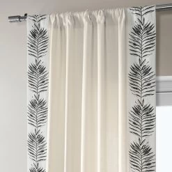 Sago Black Bordered Cotton Curtain -Chic Curtains Shop DTCC SB220606 pole pocket header a090a7bd 8715 4699 ae22 54d4ac88693c
